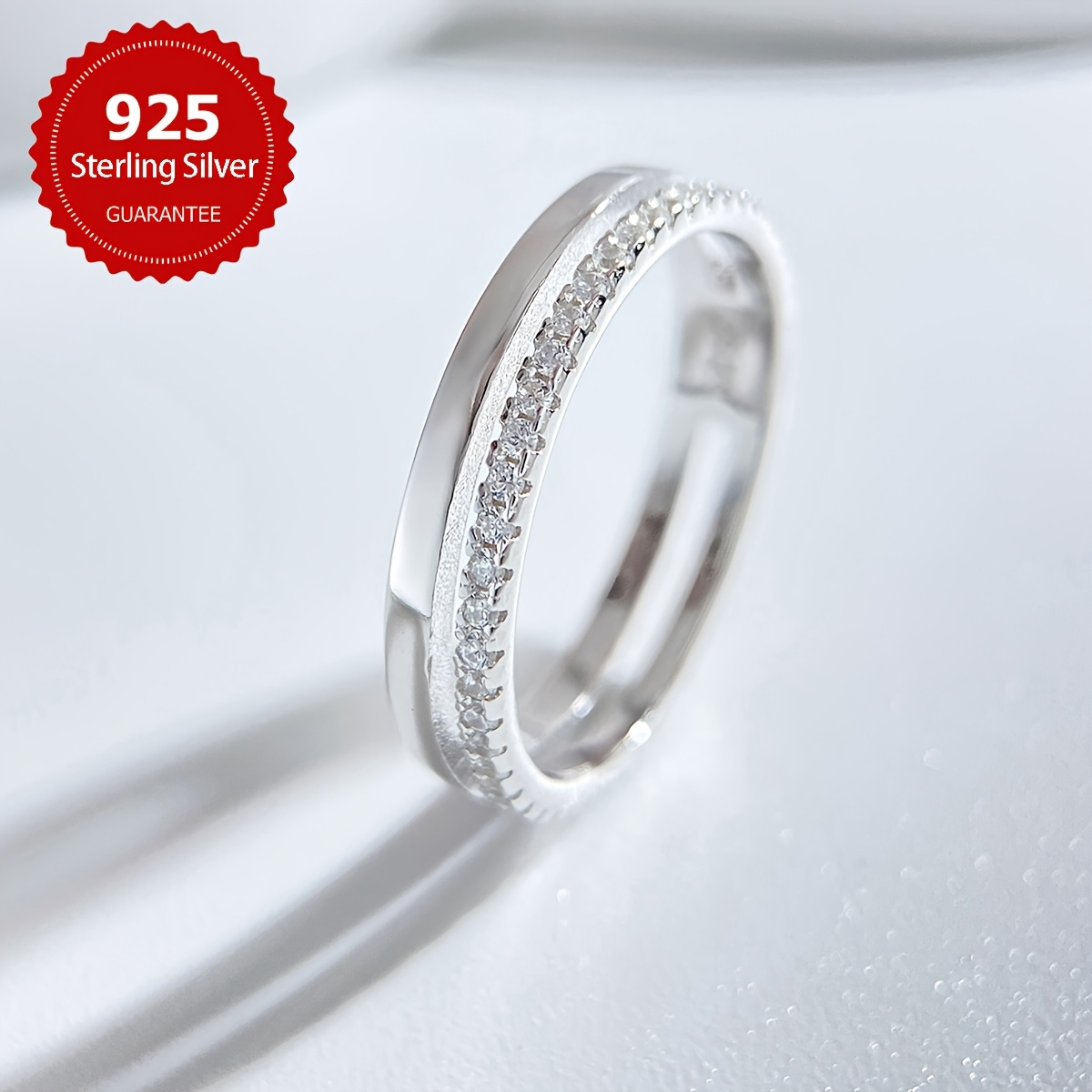 925 Sterling Silver Hollow Engagement Ring Women's Wedding Ring